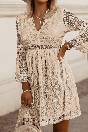 Lace V-Neck Boho Dress