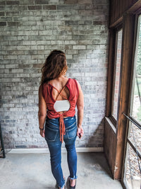 Indian Red Lace Up Tank (S-M-L)