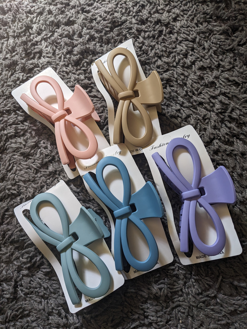 Pastel Bow Claw Clips