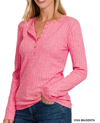 Viva Magenta Ribbed top (S-M-L)