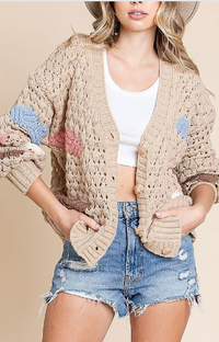 Mocha Multi Knit Cardi (S-M-L)