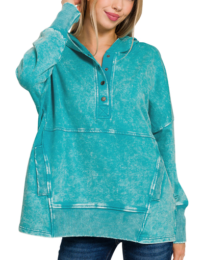 Zenana French Terry Pocket Hoodie (S-M-L)