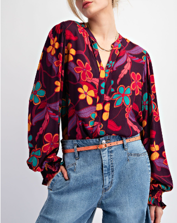 Floral Woven Top (XL-3X)