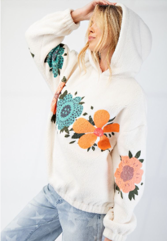 Teddy Floral Print Fleece (S-M-L)