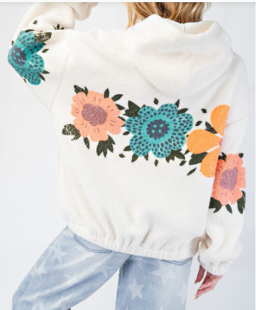 Teddy Floral Print Fleece (S-M-L)