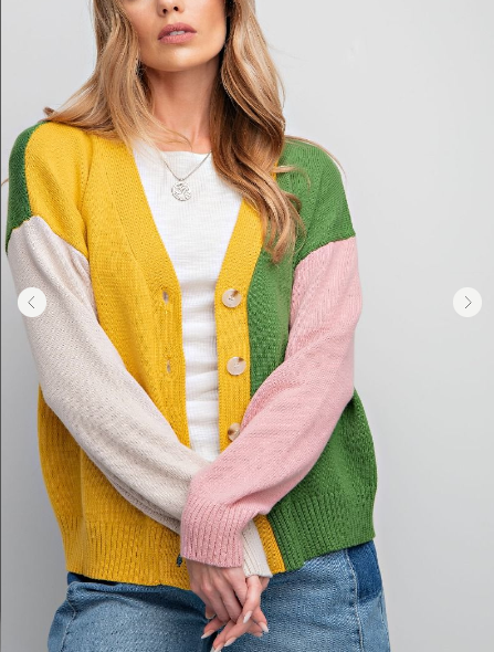 Color Block Cardi (S-M-L)