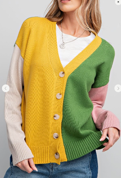 Color Block Cardi (S-M-L)