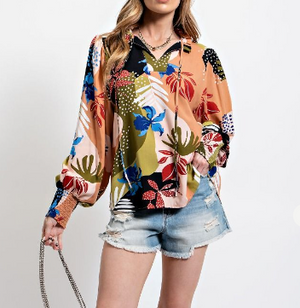 Floral Print Blouse (S-M-L)