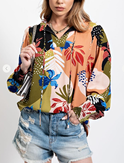 Floral Print Blouse (S-M-L)