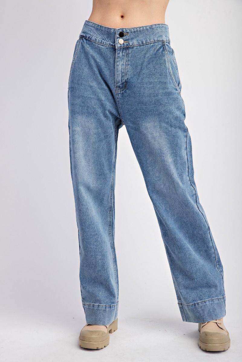 Wide Leg Washed Denim (S-M-L)