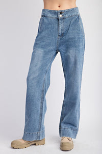 Wide Leg Washed Denim (S-M-L)