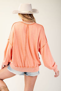 Clementine Mineral Washed Pullover (S-M-L)