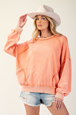 Clementine Mineral Washed Pullover (S-M-L)