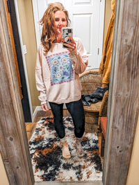 Rose Grey Boho Print Pullover (S-M-L)