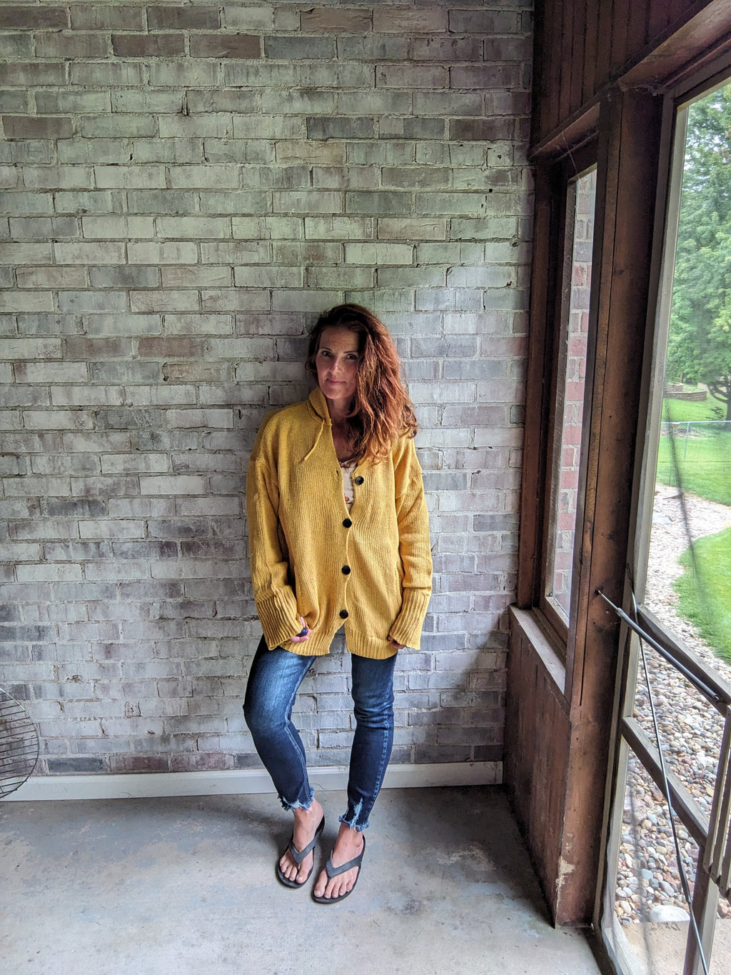 Mustard Knit Cardi (S-2X)