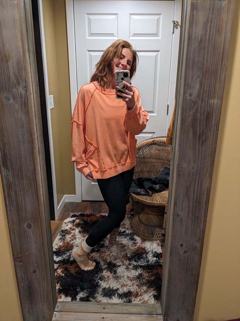 Clementine Mineral Washed Pullover (S-M-L)